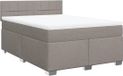 vidaXL Boxspring met matras stof taupe 160x200 cm