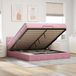 Maison Exclusive - Lit plateforme ottoman avec matelas, rose, 200x200 cm, velours