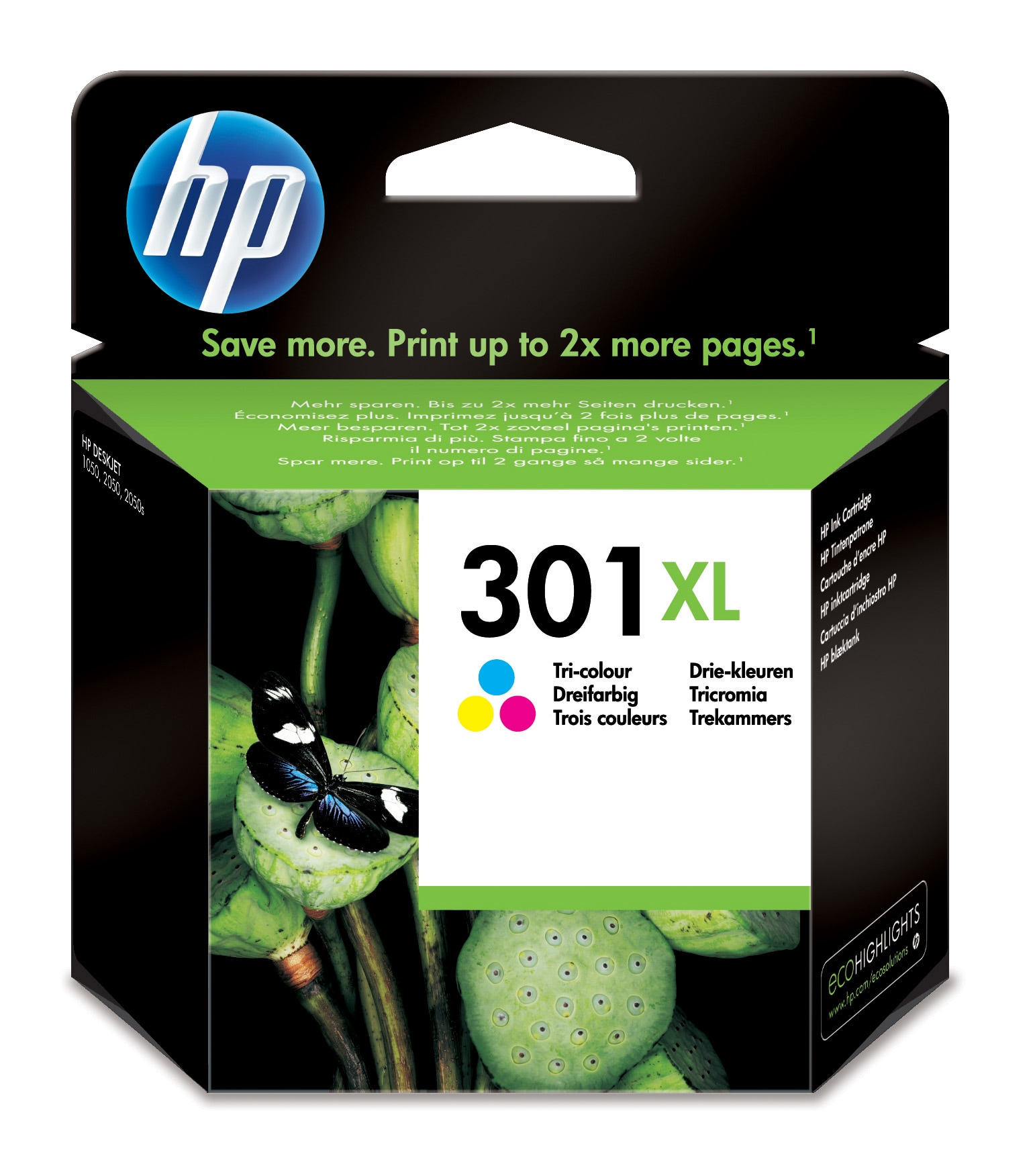 HP   301XL originele high-capacity drie-kleuren inktcartridge