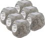 Lumineo 6x spots d'extérieur/jardin LED en pierre, éclairage solaire 10 cm - Gris