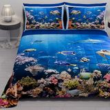 PETTI Artigiani Italiani Zomersprei voor tweepersoonsbed, 260 x 270 cm, 100 g/m², omkeerbaar, voor tweepersoonsbed, lente, licht dekbed, aquarium, 100% Made in Italy