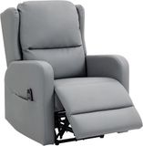 HOMCOM Massage Relaxfauteuil Kunstleer, staal 89L x 77B x 107H cm Grijs