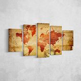 Homemania Wandfoto, 5-delig, voor woonkamer, slaapkamer, meerkleurig, 100 x 3 x 60 cm, HM205PKNV-238, polyester, hout