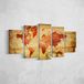 Homemania Wandfoto, 5-delig, voor woonkamer, slaapkamer, meerkleurig, 100 x 3 x 60 cm, HM205PKNV-238, polyester, hout