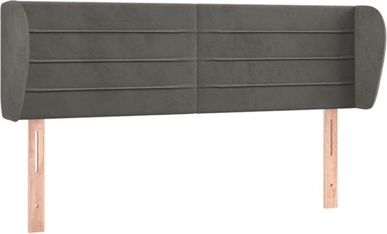 vidaXL Hoofdbord met randen 147x23x78/88 cm fluweel donkergrijs