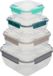 Konges Sløjd Boîtes de conservation carrées - Set de 4 pièces - 0,4L/0,8L/1,45L/2,35L - Multi