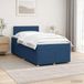 vidaXL Boxspringbed met matras en hoofdeinde, blauw, 120 x 190 cm, stof