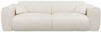 Vente-unique Vierzitsslaapbank express van beige stof met textuur - Slaapoppervlak 160 cm - POGNIA