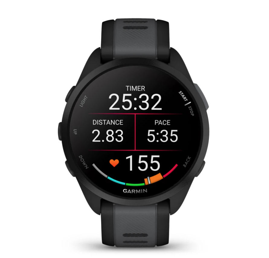 Garmin Forerunner 165 Smartwatch - 1.2&#34; AMOLED Display - Black