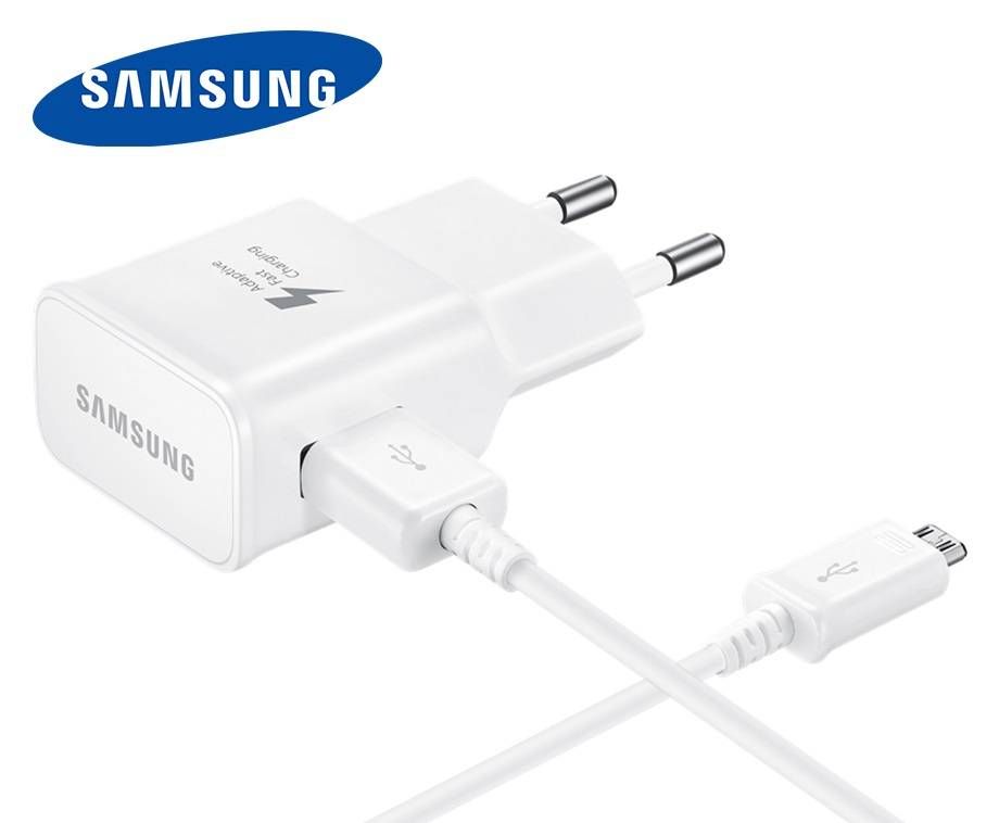Samsung Originele Adaptive Fast Charging Snellader Met Micro-USB Kabel - Wit