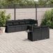 Maison Exclusive - Ensemble de jardin, 7 pièces, avec coussins, noir, en polyrotin