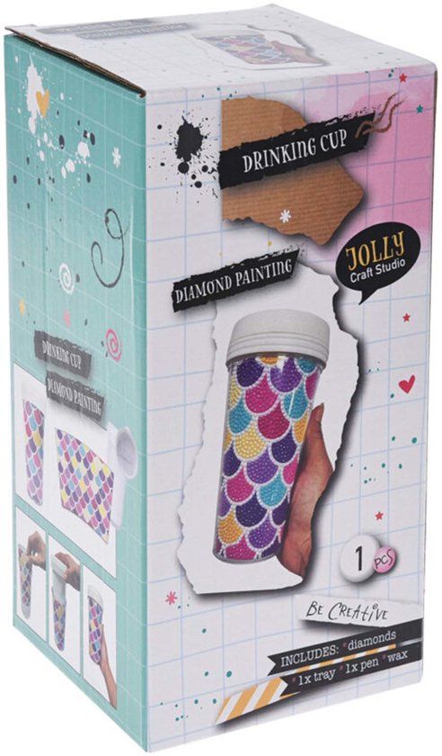 Top1Toys Koopman Drinkbeker diamond painting creatief speelgoed multicolor.