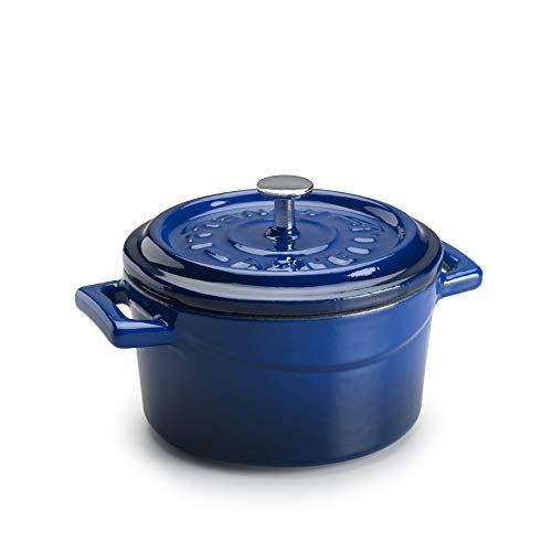 Pentole Agnelli COGHSRP10410B Slowcook-ovenlijn van gietijzer - 10 cm - 0,35 l - blauw