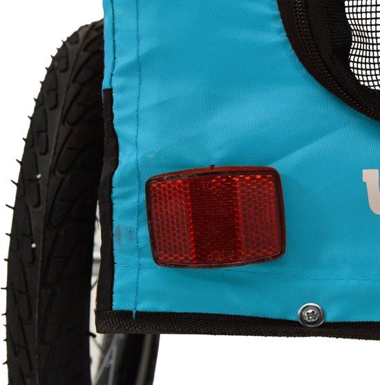 vidaXL Hondenfietstrailer Oxford Stof en IJzer Blauw en Zwart