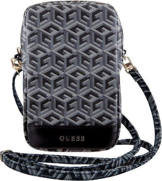 Guess G-Cube Wallet Pouch with Strap (7 inch) - Black