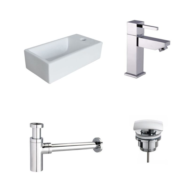 Badkamerplanet Keramische Fonteinset Paso 40x20x10 cm - Wit