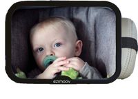 EZIMOOV Autospiegel voor baby's, achterbank, achteruitkijkspiegel, achteruitkijkspiegel, om je kind veilig te zien, gerecycled materiaal en recyclebare verpakking, breed en helder zicht