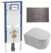 Geberit QeramiQ Dely Swirl Toiletset - Hangend - Inbouwreservoir - Zonder spoelrand - Diepspoel - PK afvoer - Dual flush - Zitting zonder deksel - Soft-close - Afklikbare zitting - Keramiek - Standaard diepte - 2 jaar garantie - 36.50 cm hoogte