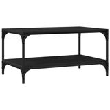 vidaXL Salontafel Zwart Eiken Bewerkt Hout 82 x 50 x 40 cm