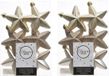 Merkloos Decoris kersthanger sterren - 12x st - champagne - 7 cm - kunststof