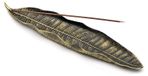 Porte-encens pour bâtons d'encens métal - 20,8 cm - Récupérateur de cendres - Motif feuille - Bronze
