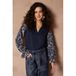 Lofty Manner top met borduursels - donkerblauw