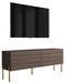 3xE living Meuble TV 140 cm, chêne Dunin, pieds droits dorés