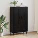 vidaXL Hoge kast, zwart, eikenlook, 69,5 x 31 x 115 cm, houtvezel