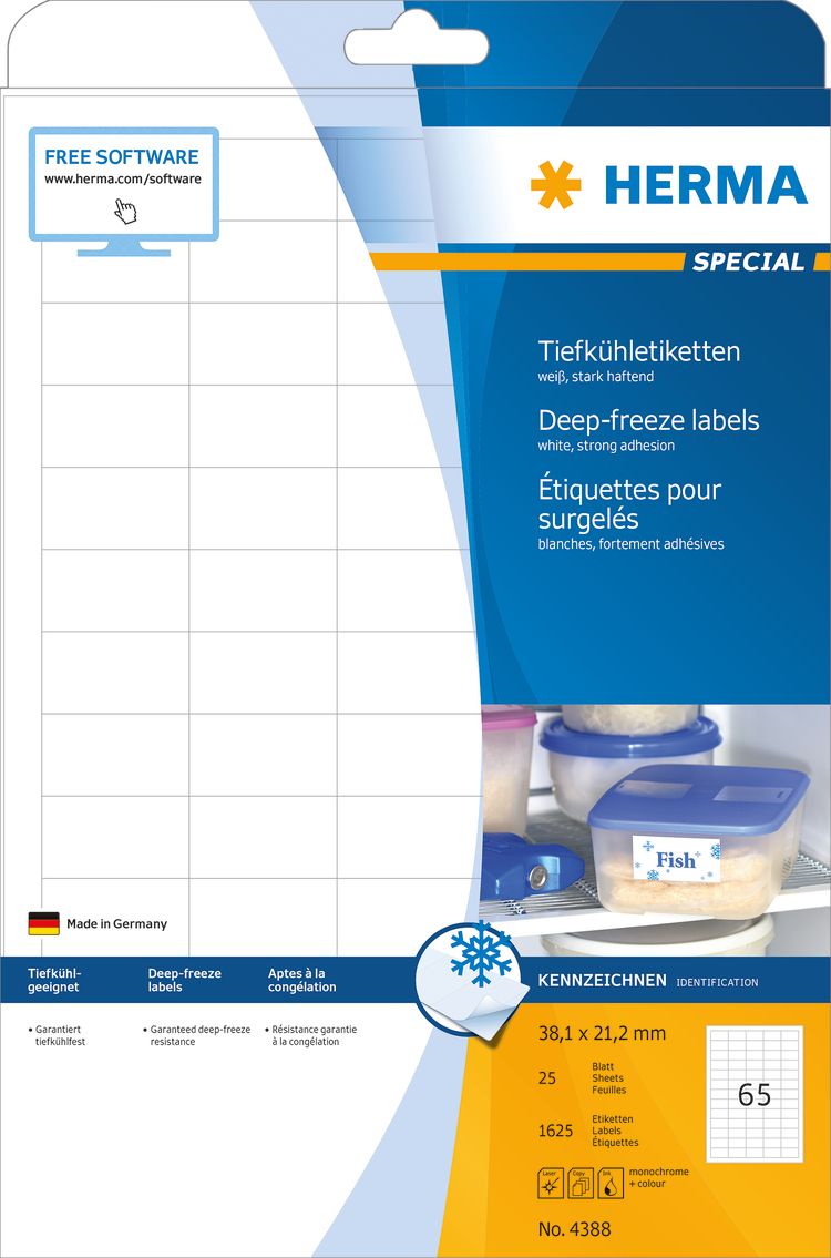 HERMA Diepvriesetiketten wit 38.1x21.2 A4