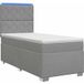 Prolenta Maison Exclusive - Lit Boxspring Avec Matelas Gris Clair 100 X 200 Cm Tissu