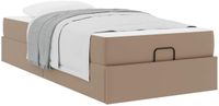 vidaXL Bedframe met matras Anders 2 st Tan PVC