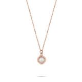 Tamaris Halsketting met fonkelende zirkonia-hanger van roestvrij staal, IP roségoud, ankerketting, verstelbaar tot 50 cm, waterdicht en huidvriendelijk