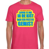 Bellatio Decorations Shoppartners Bv Liever te dik in de kist dan een feestje gemist - verkleed t-shirt - roze - heren - S