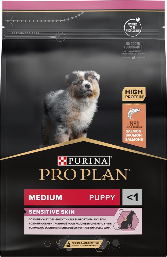 Pro Plan Puppy Medium Sensitive Skin - Honden Droogvoer - Zalm - 3 kg