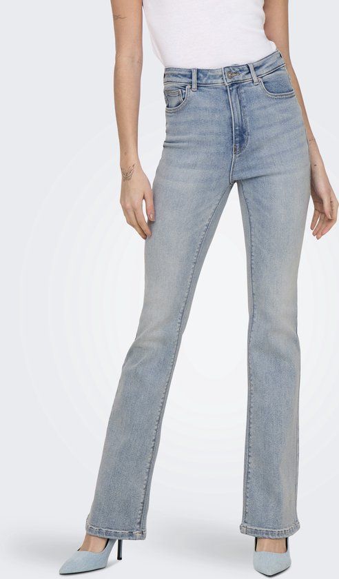 ONLY ONLMILA High Waist Flared Jeans Light Blue Denim W28/L32
