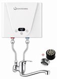 Domotechnika | Mini-chauffe-eau électrique - 3,5 kW - 21 x 15 x 5 cm - Robinetterie sans pression - Bec de 20 cm et 30 cm