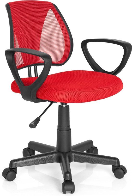 Bureaustoel voor Kinderen - Rood - Met Armleuning - Stof - Ergonomisch