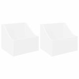 vidaXL Boîte pour disques vinyles 2 pcs Blanc 37 x 33 x 32 cm Bois traité