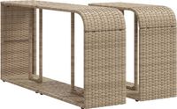 vidaXL Opbergschappen 2 st poly rattan beige