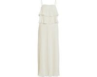 VILA Maxi jurk VICHIFFAN bandje - Maat 42 - Polyester - Off shoulder - Mouwloos - Effen - Casual - Vrouwen - Beige