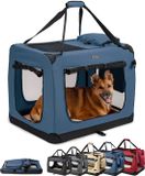 lionto transportbox, opvouwbaar, stevig & met kussen, 82x58x58 cm donkerblauw