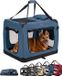lionto transportbox, opvouwbaar, stevig & met kussen, 82x58x58 cm donkerblauw
