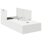 vidaXL Opbergbedframe Wit 90 x 190 cm Bewerkt Hout