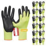 Gebol Eco Flex Yellow | Werkhandschoenen met ademende nitril-blast-coating | handschoenen voor montagewerk | voor heren | maat XL (maat 10) | geel | 12 paar multipack