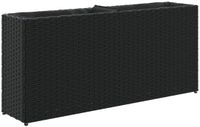 vidaXL Plantenbak met 2 potten 90x20x40 cm poly rattan zwart