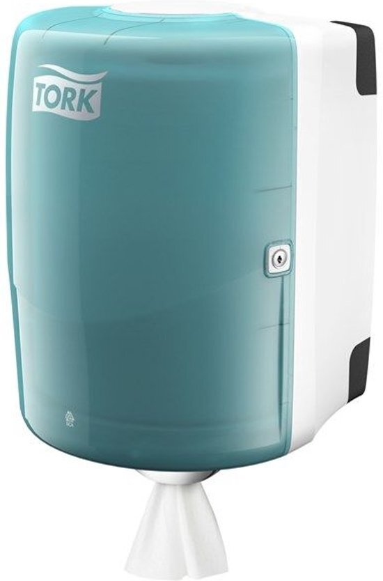 Tork Poetspapier dispenser Wiper Combirol Plastic Wit/Turquoise 330 x 300 x 450 mm