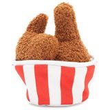 Barkbox 2-in-1 interactief pluche hondenspeelgoed - Rip and Reveal Hondenspeelgoed voor middelgrote en grote honden - stimulerend piepende huisdierverrijking en puppyspeelgoed | Bucket o'Fried Licken