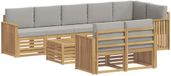 vidaXL - Buiten - bank - set - 9 - st - Wit - en - Lichtgrijs - Polyester