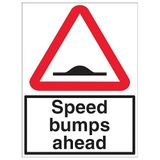 VSafety Speed Bumps Ahead - 600 x 800 mm RA1-klasse reflecterend 3 mm aluminium composietmateriaal met graffiti-coating en bevestigingskanaal