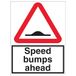 VSafety Speed Bumps Ahead - 600 x 800 mm RA1-klasse reflecterend 3 mm aluminium composietmateriaal met graffiti-coating en bevestigingskanaal